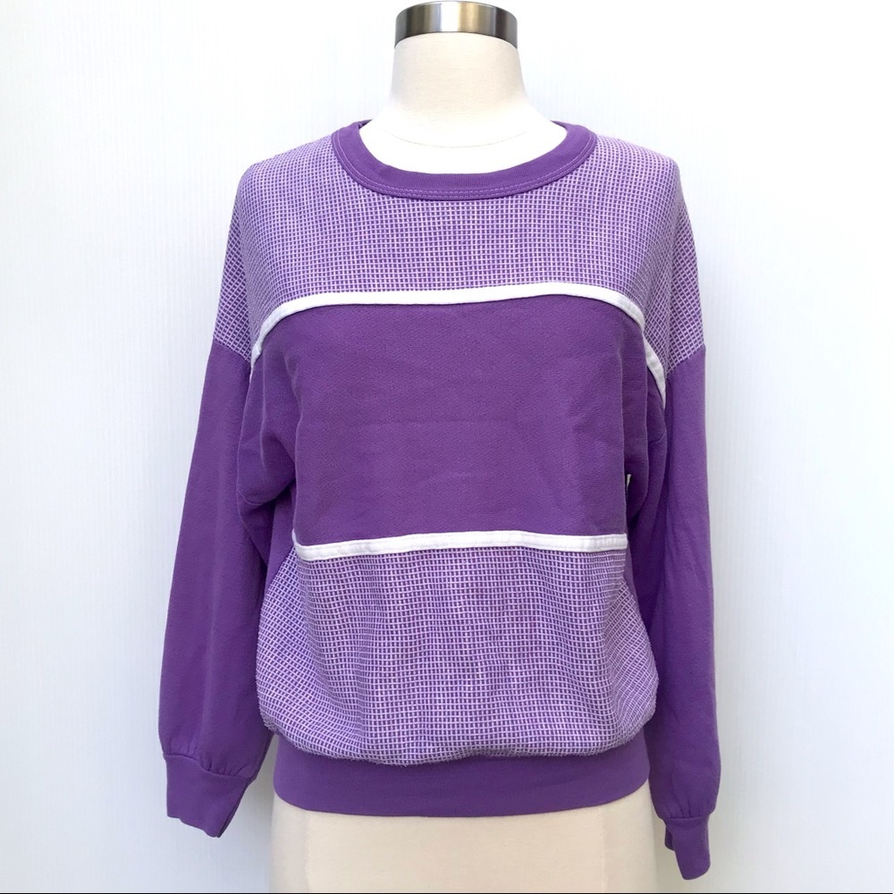 Vintage 80’s purple & white crewneck sweatshirt